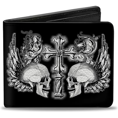 Billetera Plegable Grateful Dead Para Hombre - Cuero Vegano, Diseño Yin Yang Space Your Face, 5 Ranuras Para Tarjetas