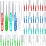 FUYOAL 50 Pieces Interdental Brushes Dental Floss Cleaning Set 5 Colors