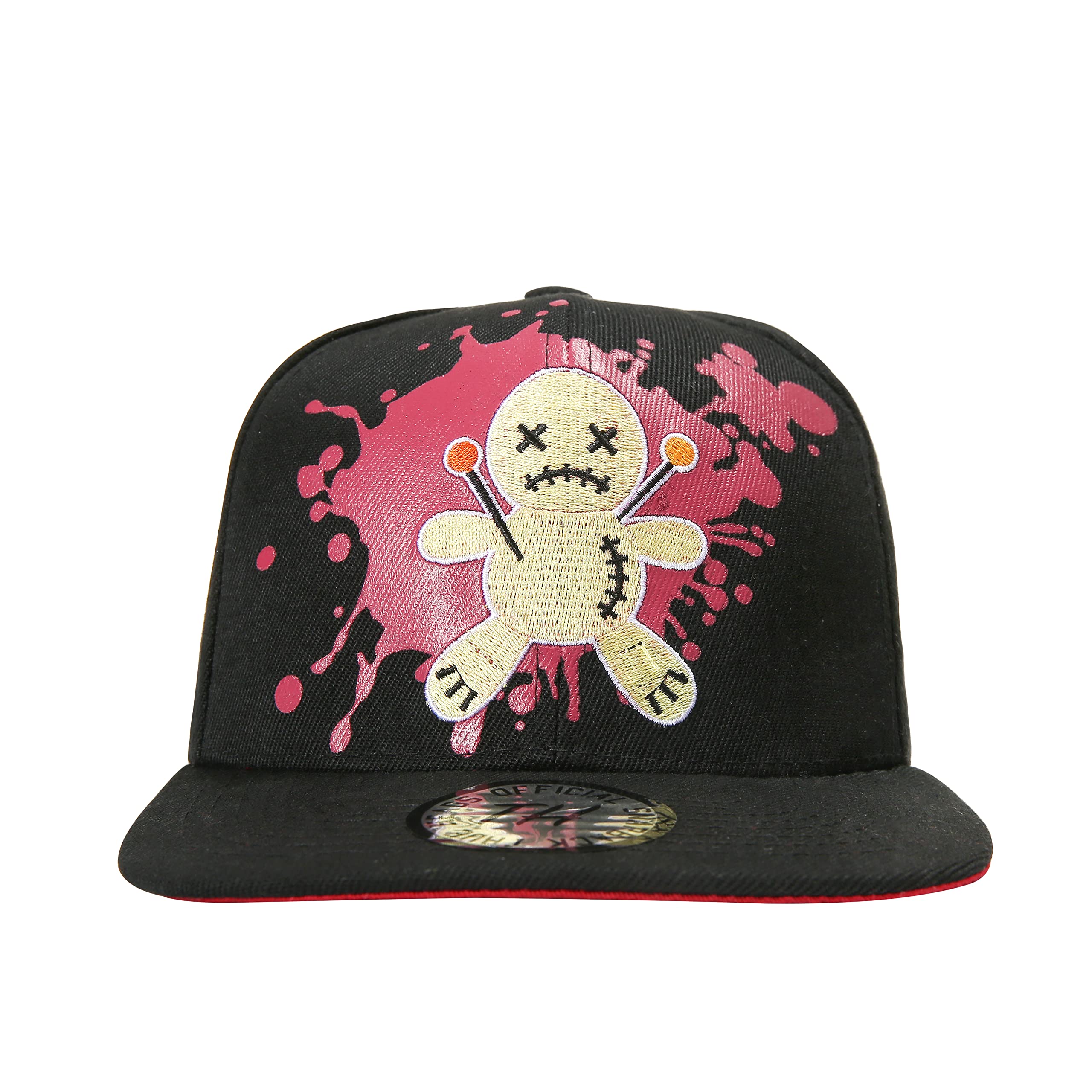 True Heads Halloween Party Voodoo Doll Black Witch Dark Curse Fancy Dress Costume Snapback Baseball Cap, 7-7 1/2