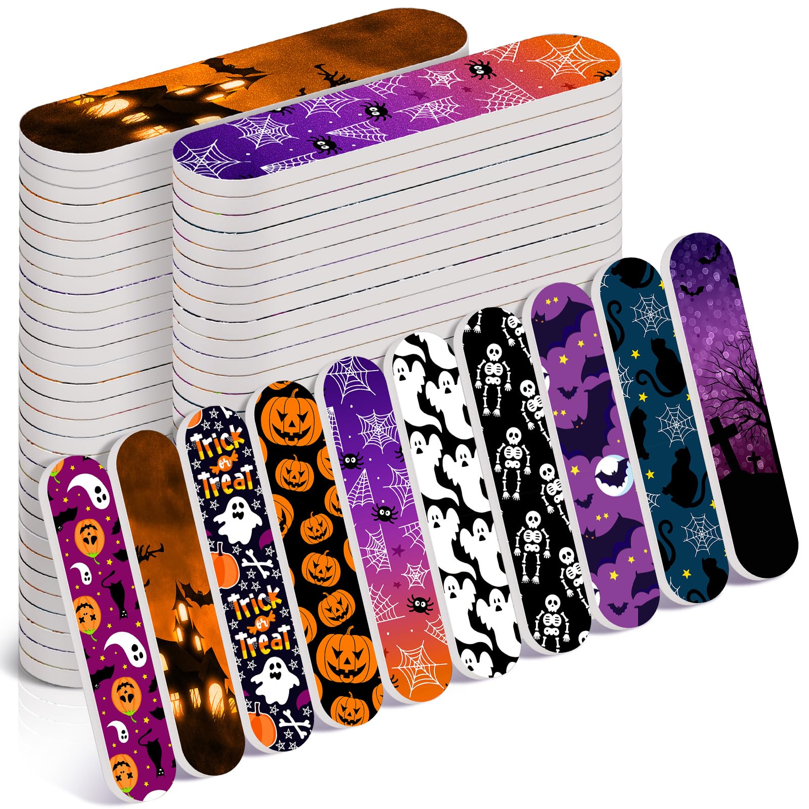 Photo 1 of Lanties 50 Pack Halloween Gifts Bulk for Women Mini Emery Board Nail Files Crazy Party Favors Halloween Theme Goodie Bags Stuffers for Party Supplies Employee Appreciation Teacher Staff Coworkers