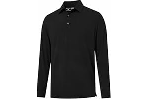 M MAELREG Golf Shirts for Men Dry Fit Performance Moisture Wicking Casual Heather Collared Long Sleeve Polo Shirts for Men
