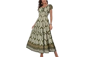 OSTOO Women's 2025 Summer Short Sleeves Boho Floral Print Tiered Casual Flowy Long Maxi Dress