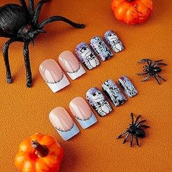 Halloween Press on Nails Medium Square Fake Nails