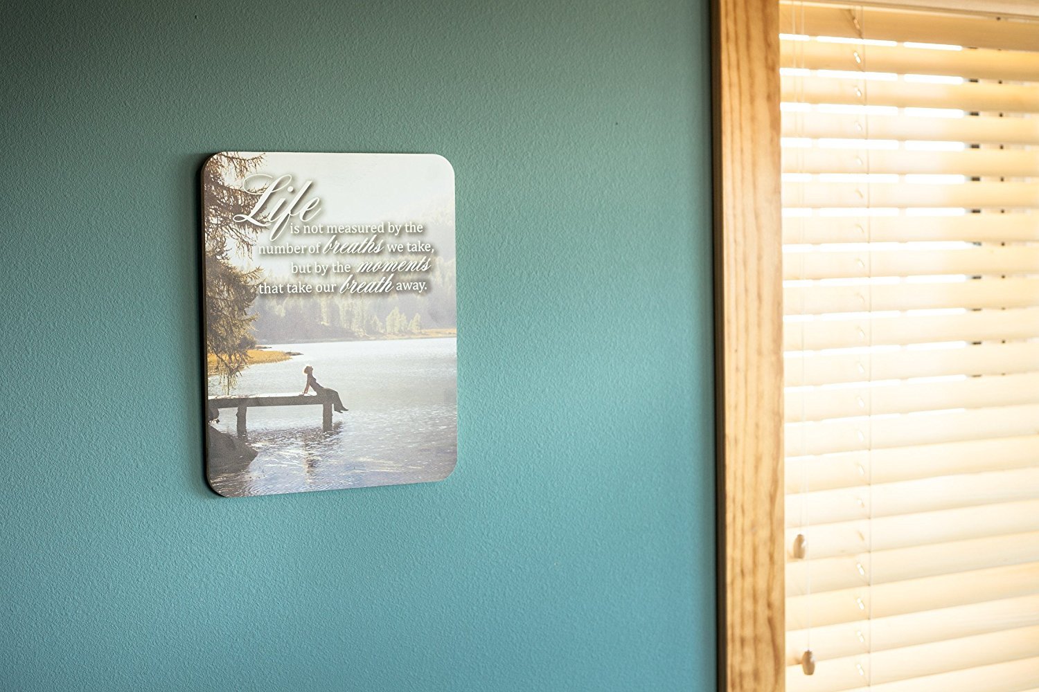 Amazon Life Is not measured by the number of breaths we take but by the moments that take our breath away 14x11 inch Decorative Wood Sign