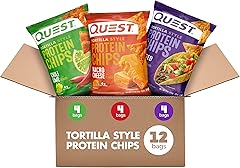 Quest Nutrition Tortilla Style Protein Chips Variety Pack, Chili Lime, Nacho Cheese, Loaded Taco, Low Carb, High Protein, Glu