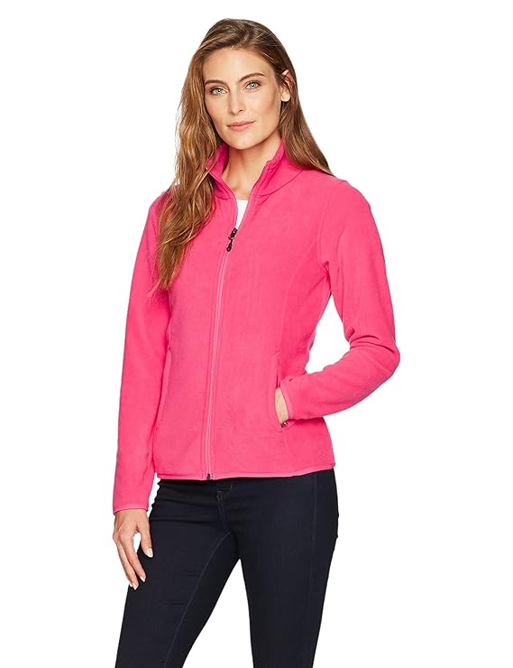 Amazon Essentials Womens Full-Zip Polar Fleece Jacket, Dark Pink, X-Small