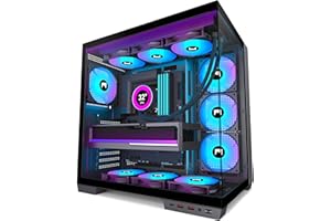 HYXN H1 ATX PC Case - Pre-Installed with 7 PWM ARGB Fans - Dual Cavity Mid-Tower PC Gaming Case - with Type-C - Can Hold up t