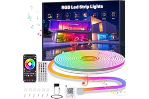 Ledagic 10ft Rgb Led Neon Rope Lights with Remote App Control, IP65 Waterproof Neon Strip Lights for Outdoor, DIY Design Flexible Led Rope Lights for Bedroom Music Sync, Gaming Accessories, Room Decor