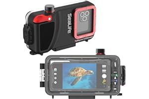 SeaLife Underwater Smartphone Scuba Case – Dive to 130’, Waterproof Photography, Access Camera Controls, Leak Alarms, Fits Mo