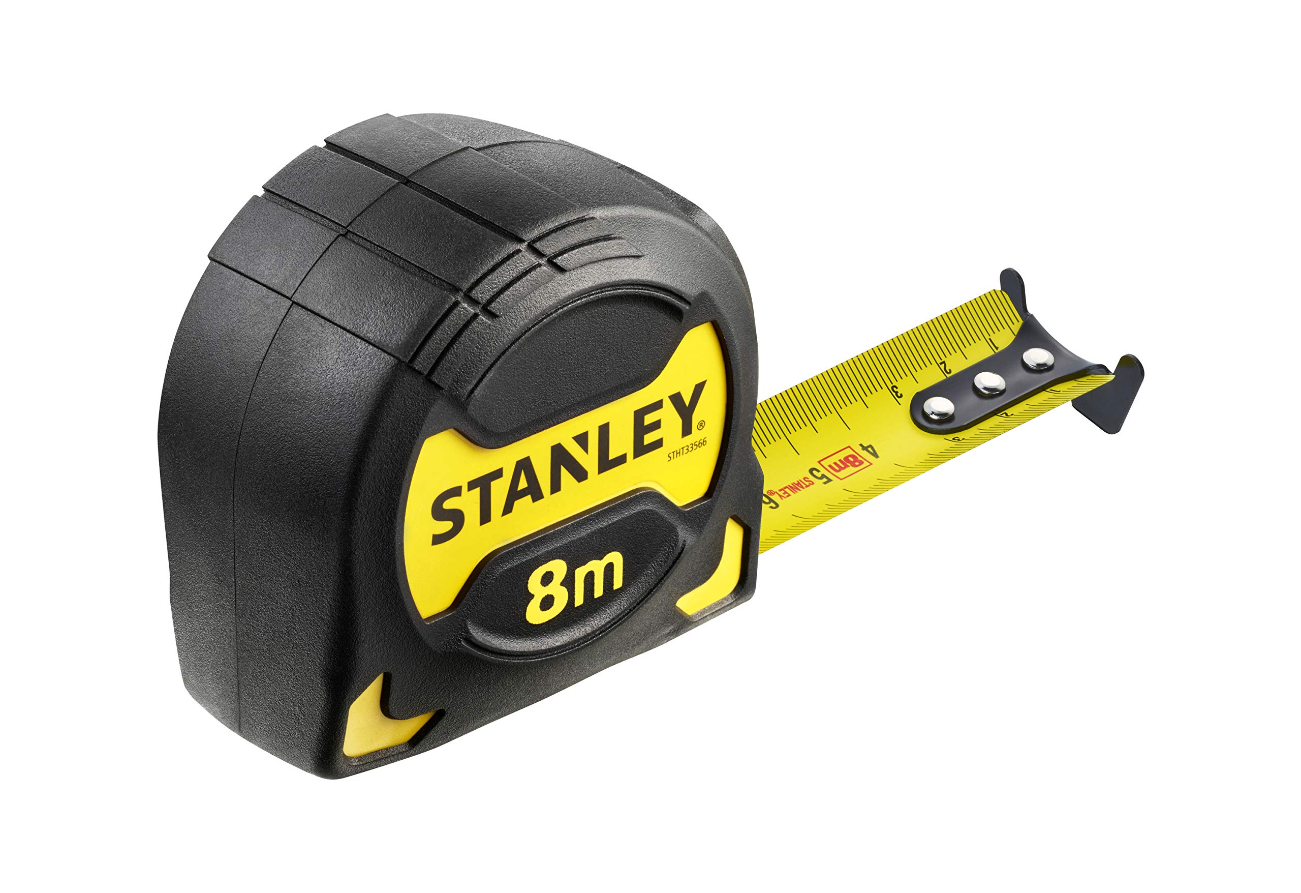 Stanley STHT0-33566 "Grip" Tape Measure, Yellow/Black, 8 m x 28 mm