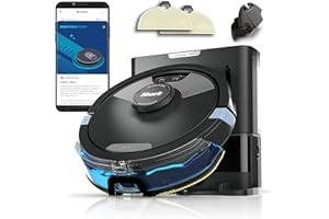 Shark Matrix Plus 2in1 Robot Vacuum & Mop with Sonic Mopping, Matrix Clean, Home Mapping, HEPA Bagless Self Empty Base, CleanEdge, for Pet Hair, Wifi, Black/Silver (RV2610WA)