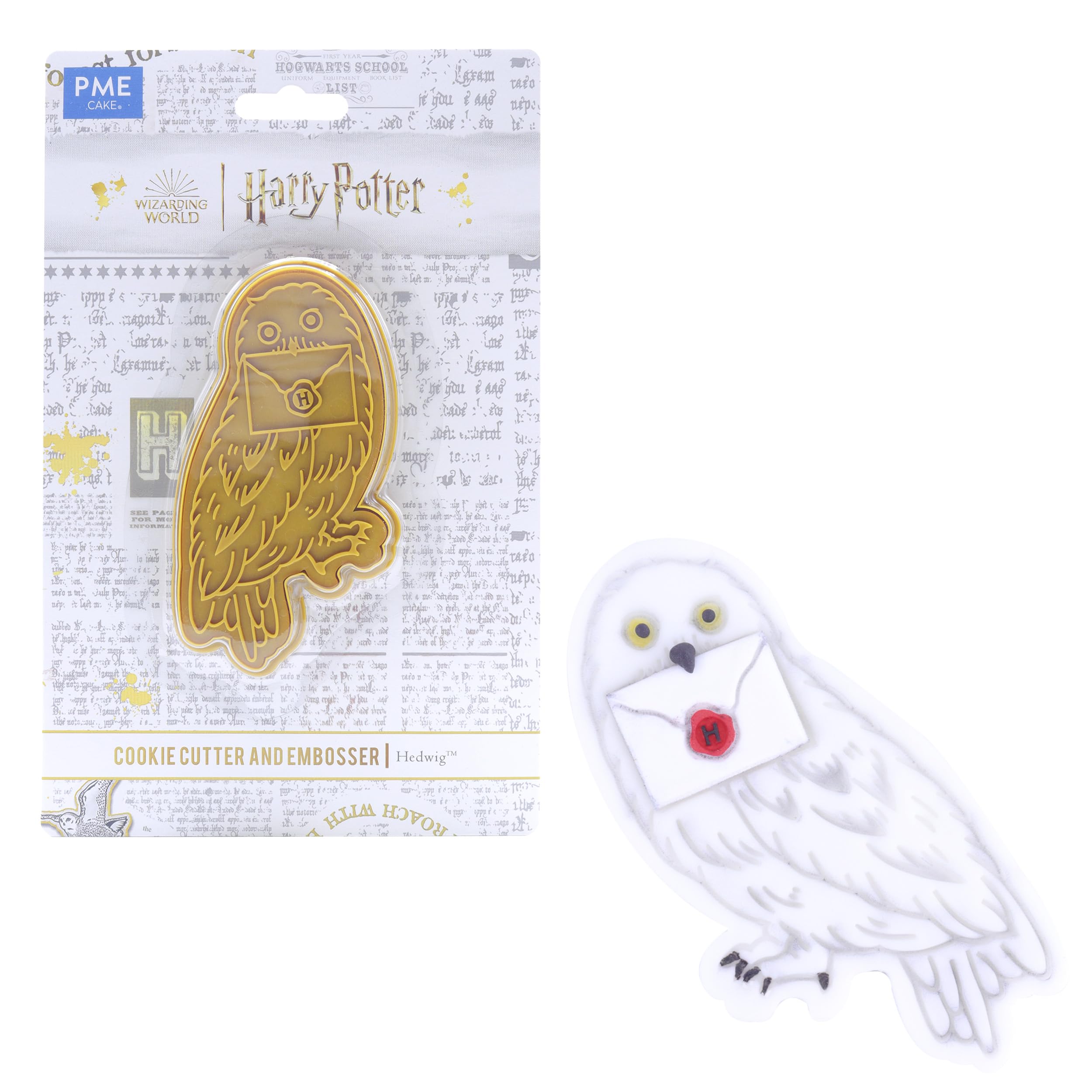 PME Harry Potter Cookie Cutter & Embosser, Hedwig, Clear Or Light Grey
