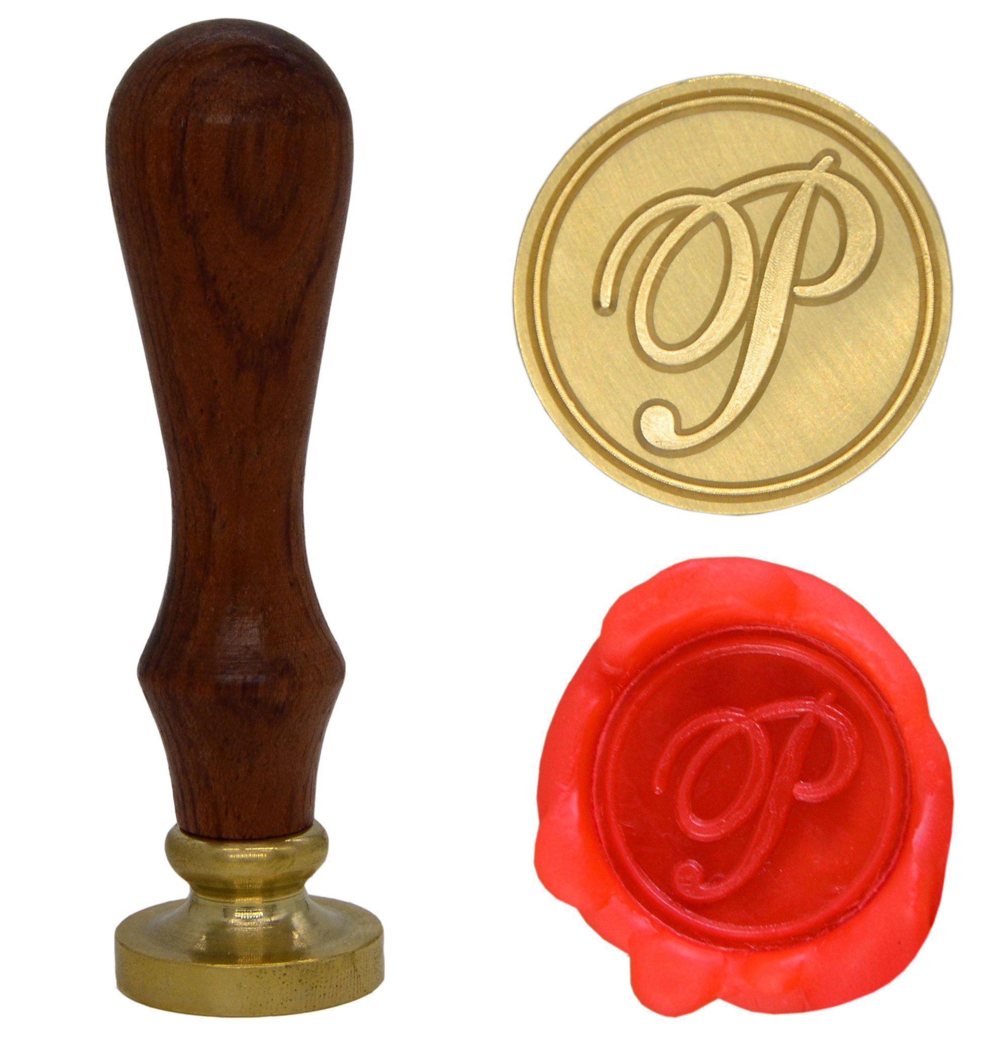 Wax Seal Stamp Letter A-Z, Alphabet Initial Sealing Stamp for Christmas & Thanksgiving Cards, Wedding Invitation W-S-2 (Letter P)