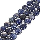 Natural Sodalite 20mm Coin Disc Loose Beads 16 Inch for DIY Jewelry Making Beads