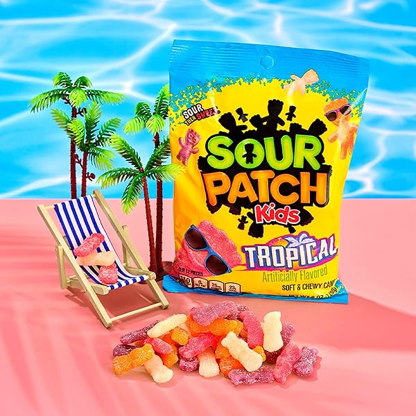 SOUR PATCH KIDS TROPICAL SOFT & CHEWY CANDY, 8 OZ