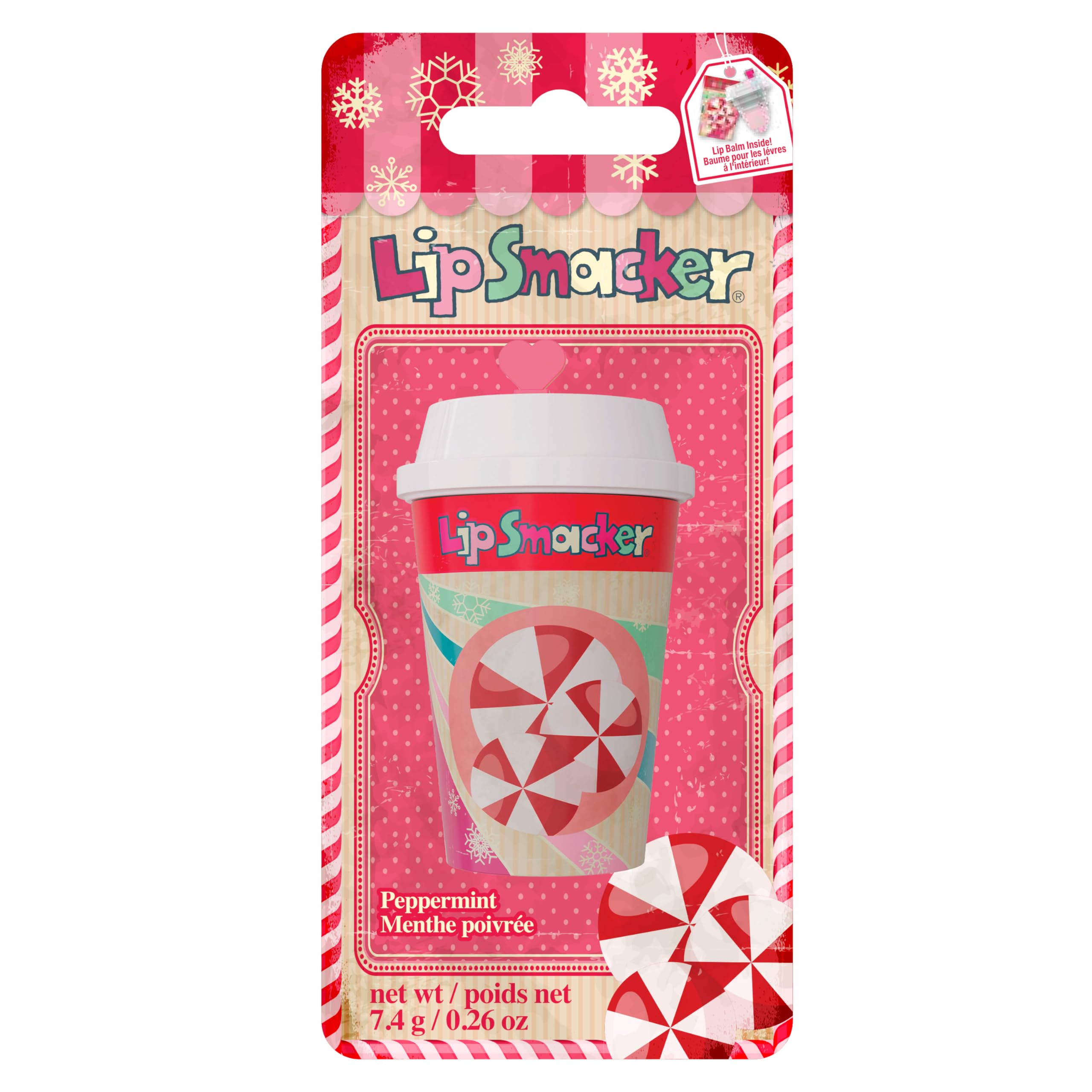 Lip Smacker Holiday Frappe Cup Lip Balm, Cute Lip Balm for Kids, Holiday-Themed, Moisturizing and Easy-to-Apply, Infused with Castor Seed Oil, Peppermint