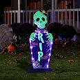 Halloween-Gartenstecker – Skelett Auf Grabstein, 74,9 Cm Hoch, Solarbetrieben