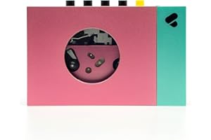 We are Rewind Portable Cassette Player - Cassette Tape Recorder with Bluetooth Connection Speaker or Headphones, 3.5mm Audio Cable - (Edith, Pink & Green)