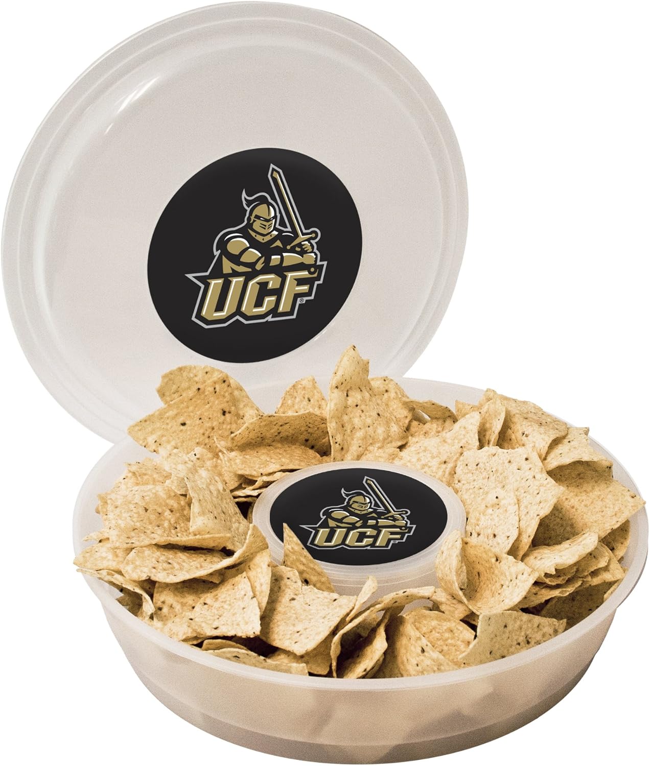 Clear NCAA Plastic Chip and Dip Container Serving Dishes, Trays