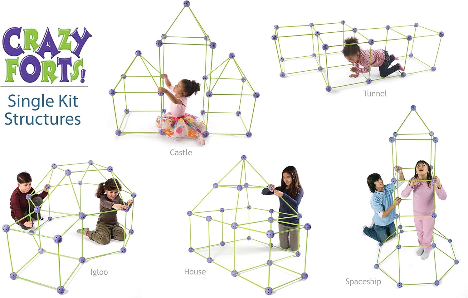 Crazy Forts, Purple, 69 Pieces 