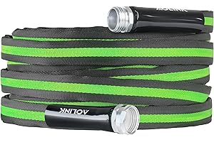 AOLINK RV Drinking Water Hose 25FT, Lead-Free, Fabric Reinforced, Lightweight, 3/4 GHT Fitting, Abrasion Resistant