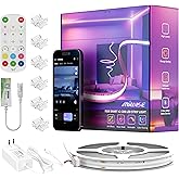 MIWISE LED Strip Lights,RGB Smart IC COB LED Strip Light Color Chasing,24ft Multicolor Flexible LED Tape Light,Music Sync with APP Control,Addressable DIY 16M Colors, for Cabinet,Bedroom,Party Decor