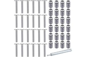 MorningRo 49 Piece Kit - Hurricane Shutter Hardware Hurricane Sidewalk Bolt Kit 18-8 Hardware Stainless Steel Bolt Combo with Masonry Anchors & Set Tool for Masonry Walls(1/4-20 x 1-1/2 Inch)