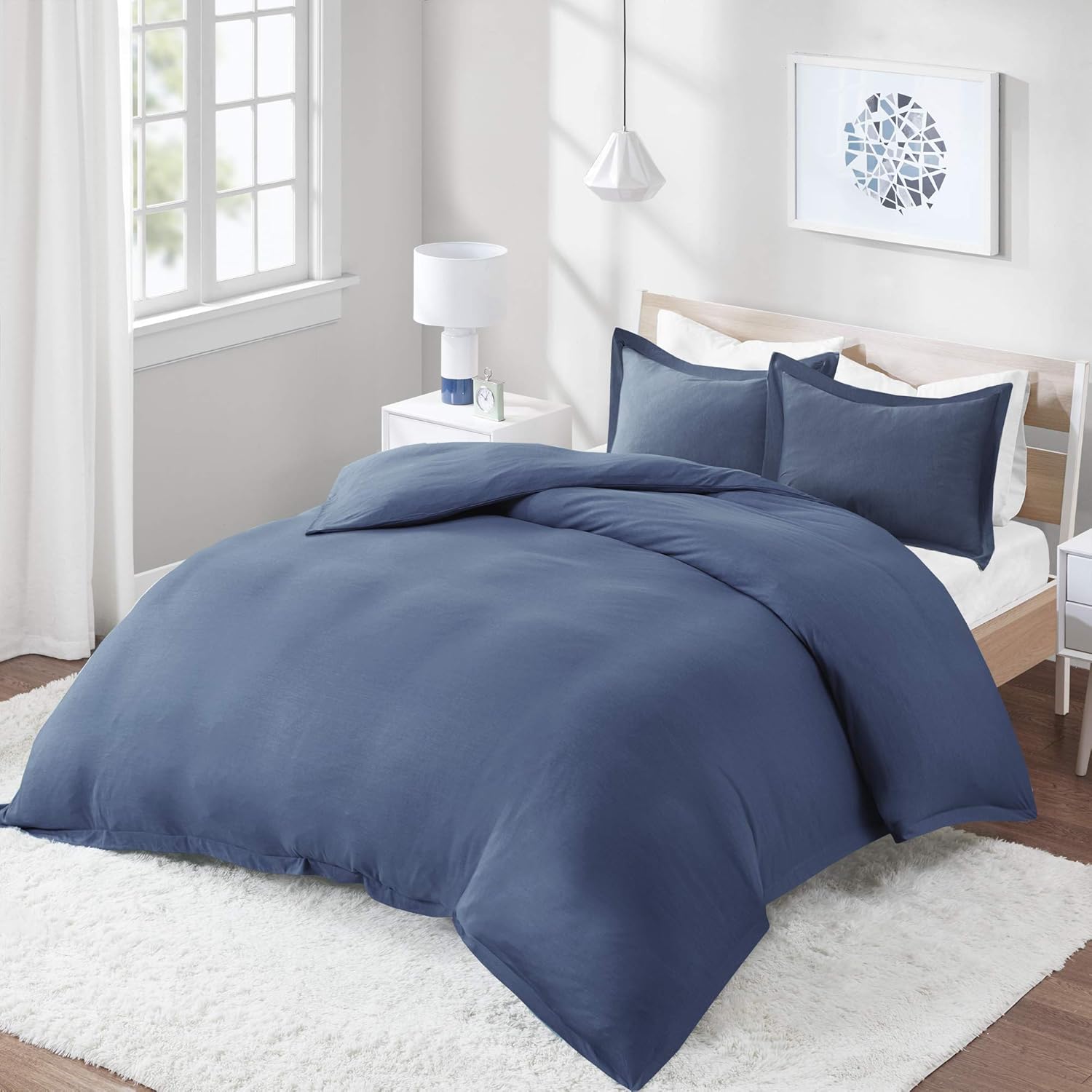 Amazon Com Comfort Spaces Cotton Blend Jersey 3 Piece Duvet Cover