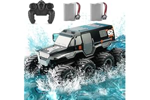 KB KAIBO 2 Batteries RC Car Toys, 8WD 2.4G 1:12 Big Waterproof Monster Truck Toys, Amphibious Remote Control Car for Boys 4-12, Gift Birthday Christmas for 7 8 9 10 11 12 Year Old Boys/Girls -Black