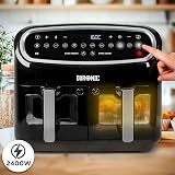 Duronic AF34 BK Hot Air Fryer 3-Drawer XXL 10L 2x5L Dual Zone view 7