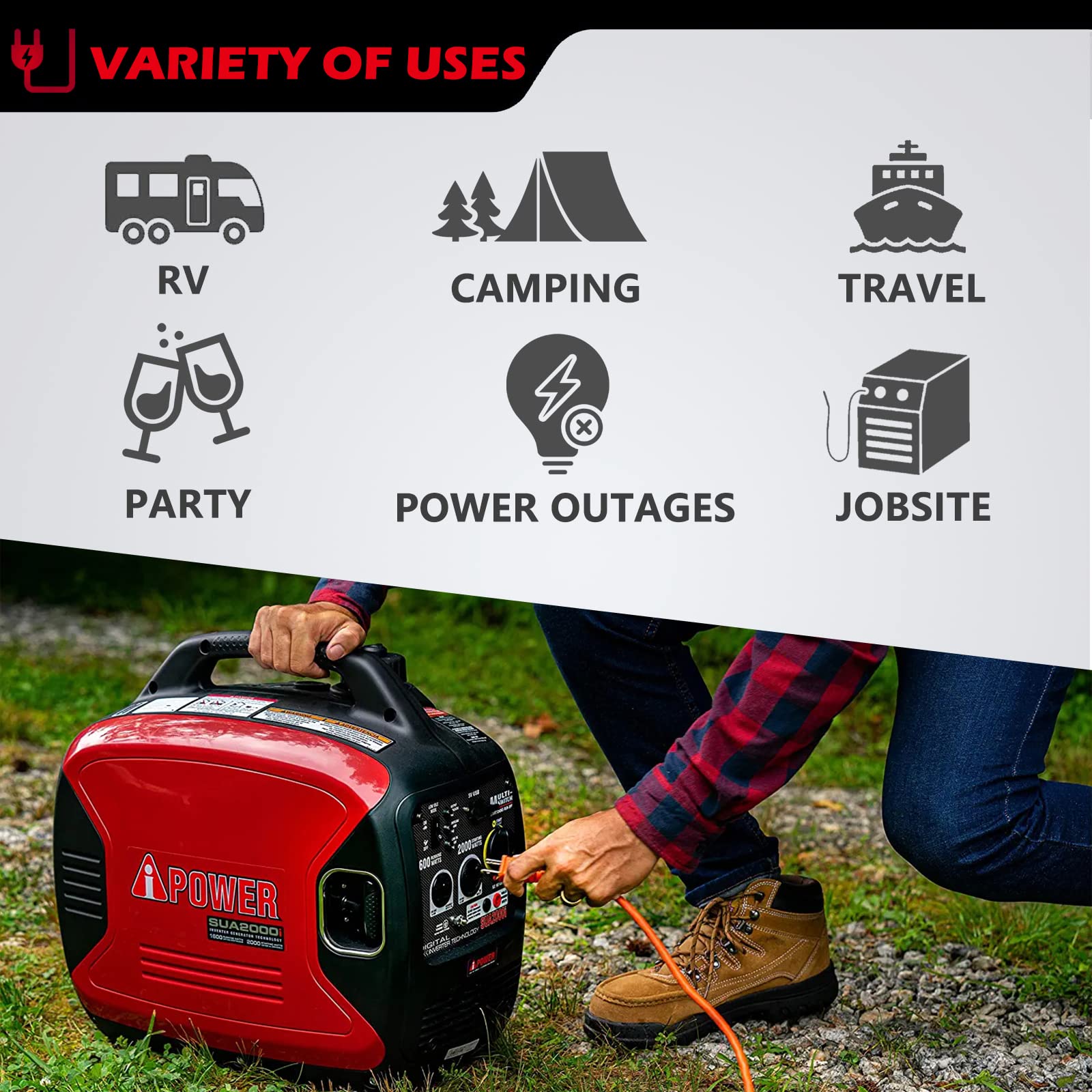 Mua A-iPower Portable Inverter Generator, 2000W Ultra-Quiet RV Ready ...