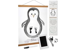 BLOU' HOUSE HOME GOODS Penguin Baby Footprint Kit - Newborn Footprint Kit Maker for Keepsake, Memories, & Gifts