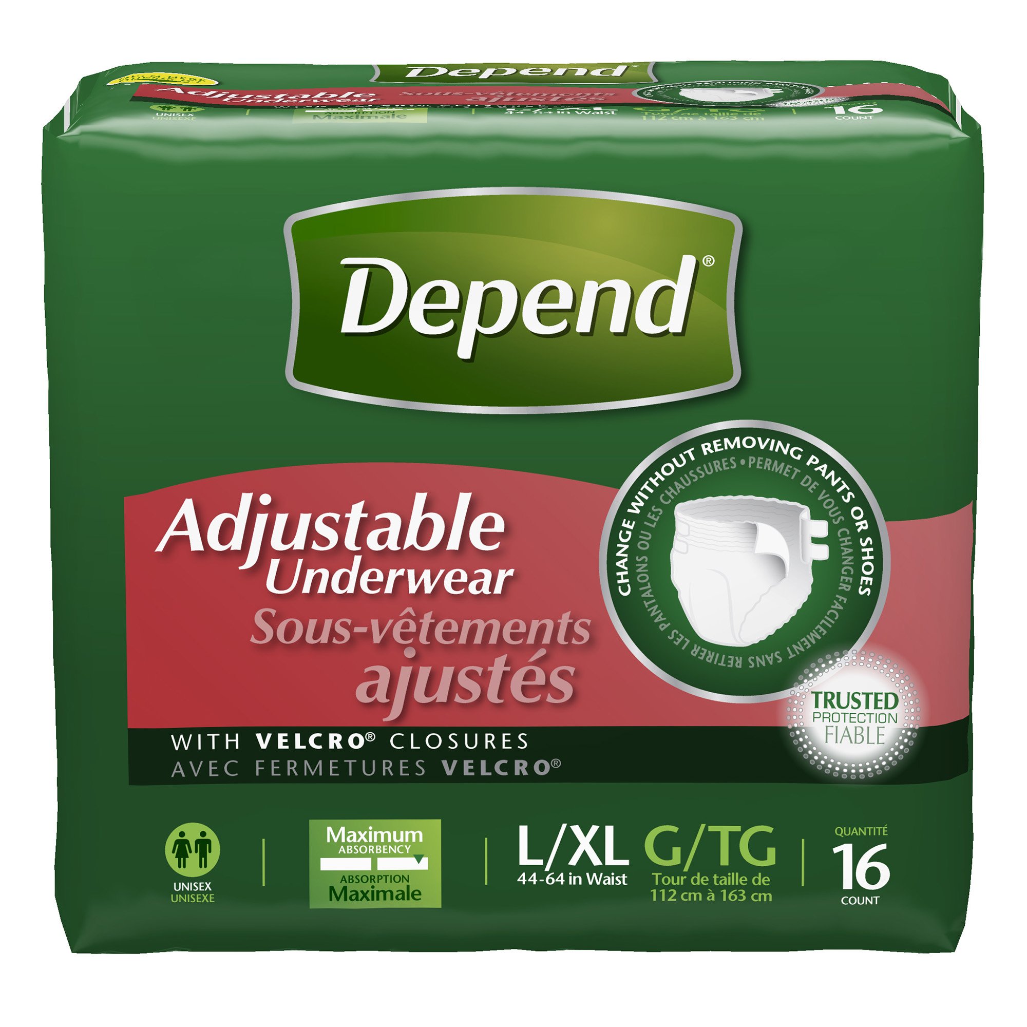 Depend Adjustable Incontinence Underwear, Maximum Absorbency, L/XL