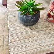 SARO LIFESTYLE Runner Da Tavola Ricamato: Eleganza Naturale In Lino E Poliestere