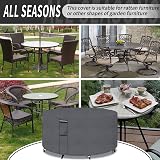 PATIO PLUS Garden Heavy Duty Round Table Cover 250x90cm 600D Grey view 7