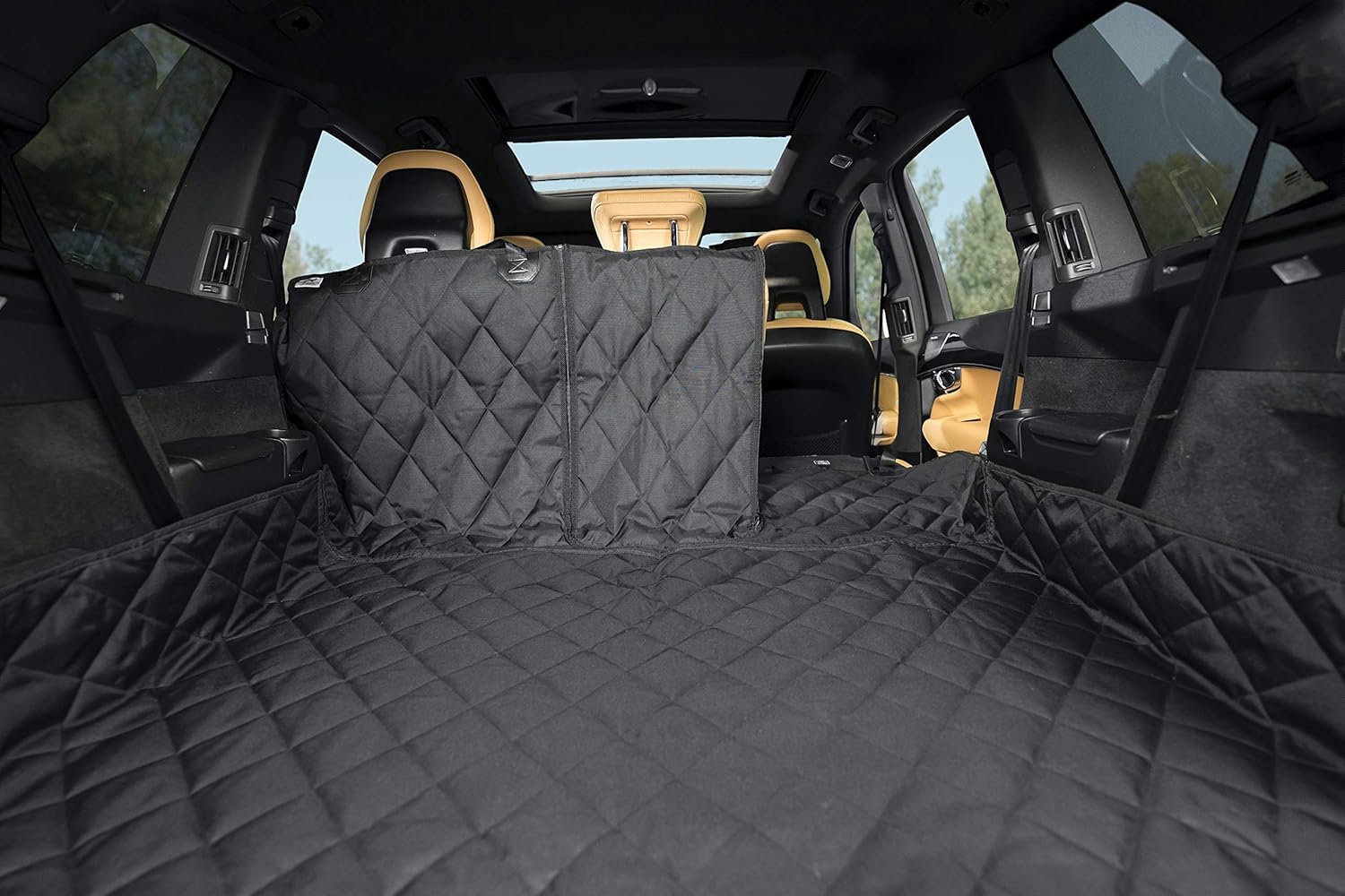 Plush Paws Waterproof Cargo Liner with Bumper and Side Panels, Large (Black) : Pet Supplies