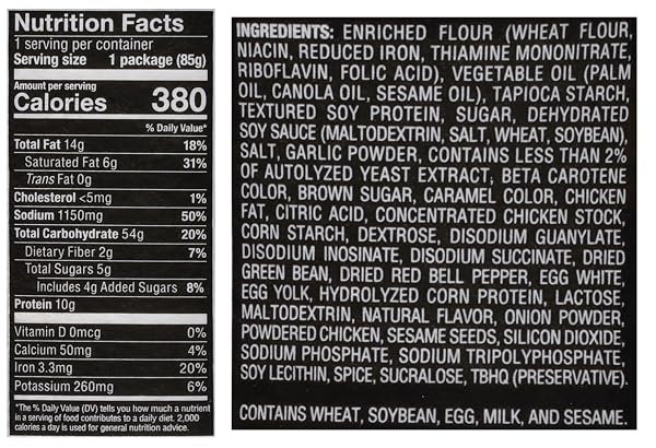 NISSIN CUP NOODLES STIR FRY NOODLES IN SAUCE, HONEY SESAME CHICKEN, 3.00 OUNCE (PACK OF 6)