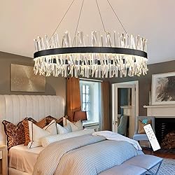 HAIXIANG Black Luxury Glam Chandelier Crystal LED