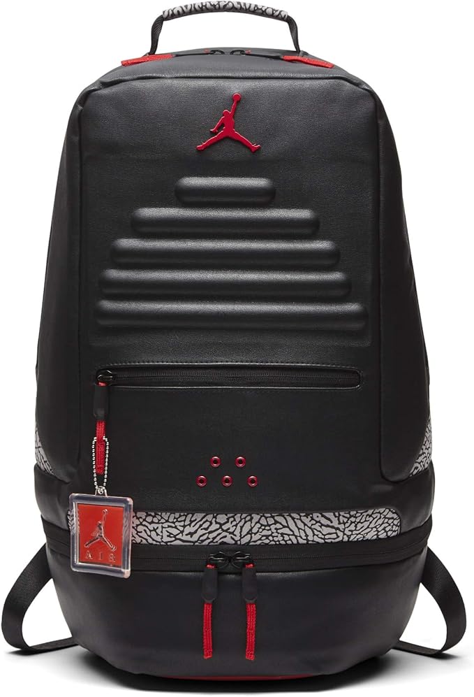 Nike Air Jordan Retro 3 III Black Cement Grey Backpack Gray Red 88 9A0018 KR5: Amazon.co.uk 