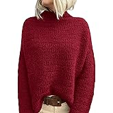 PRETTYGARDEN Womens Mock Neck Oversized Sweaters 2026 Long Sleeve Pullover Fall Sweater Knit Jumper Tops Winter Clothing