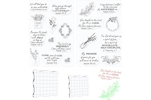 SMARSTICKER Bible Verse Clear Stamps Acrylic Stamp Blocks Tools Set Include 2 Stamp Blocks Acrylic Stamping Clear Block 2 Transparent Silicone Clear Christian Stamp Rubber Seal for DIY Scrapbooking Card Making