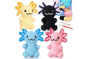 Weldomcor Crochet Kit for Beginners, Amigurumi Crocheting Animals Kits for Adults Kids with Step-by-Step Video Tutorials Knit
