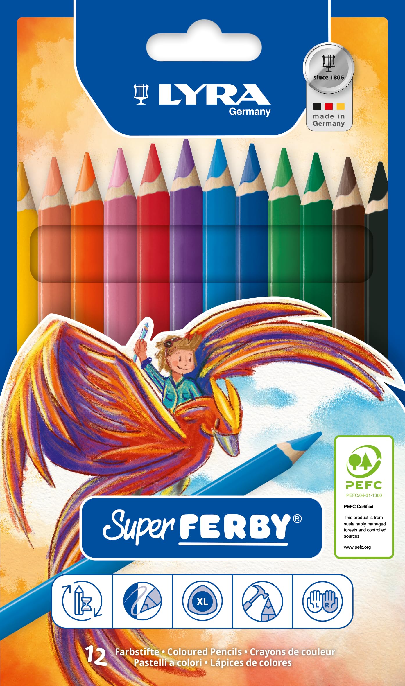 LYRA Super Ferby Colour Pencils, Assorted