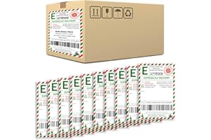 DONEJPEE 24 Pcs Christmas Elf Mail Labels 8.5" X 5.5" Stickers Tags for Kids Xmas Gift Box and Bags, Santa Workshop Shipping Label Stickers from North Pole