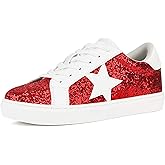 PARTY Women's Fashion Star Sneaker Lace Up Low Top Comfortable Cushioned Walking Shoes