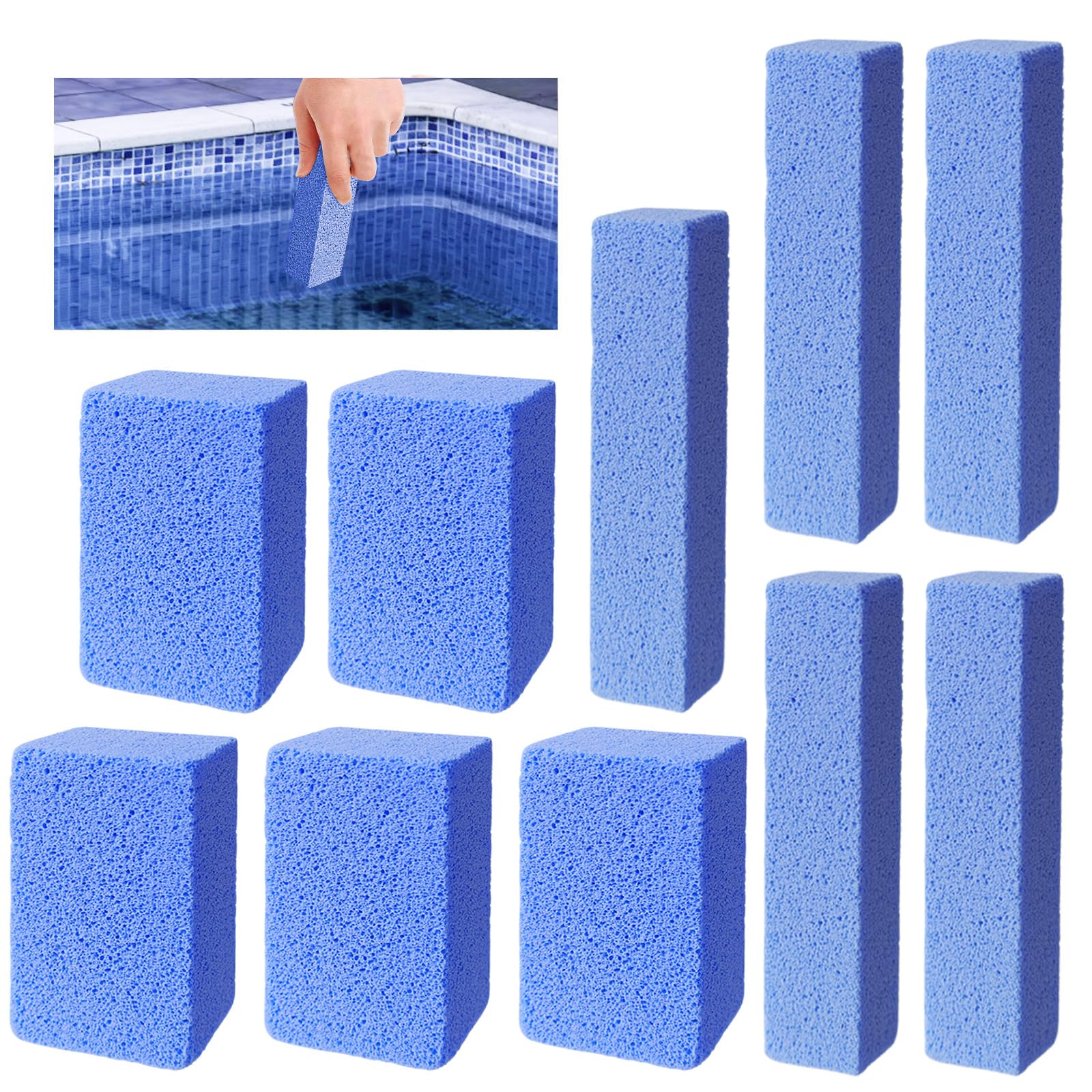 Photo 1 of 10 Pcs Pools Pumice Stone for Pool Cleaning Block Swimming Pumice Pool Tile Stone for Pools & Spa Tile, Grout & Concrete Cleaning Pumice Block Pool Clearning Supplies
