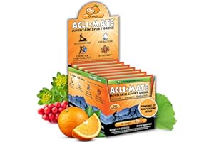 Acli-Mate Mountain Sport Drink Mix - High Altitude Acclimatization Electrolyte Powder Packets - Energy Drink Mix - Recovery Hydration Packet for Running, Hiking, Cycling, Travel & More (30 CT, Orange)