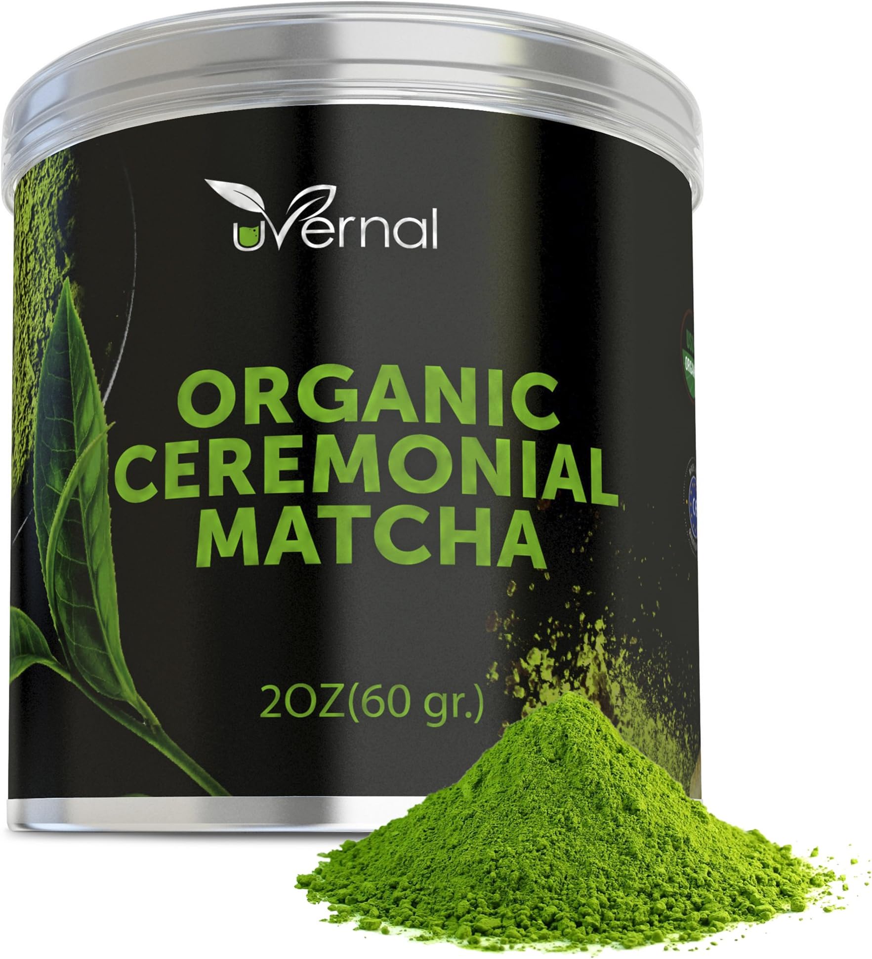 Organic Ceremonial Matcha - Best Taste - Energy Booster - Green Tea Powder (2oz)