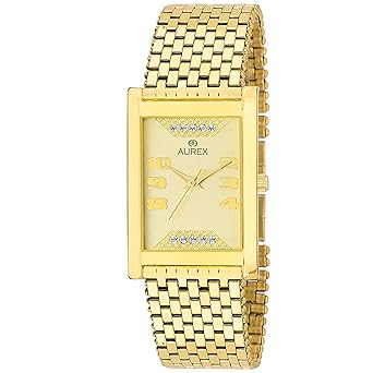 Analouge Golden Dial 18 K Gold Plated Watch Water Resistant Golden Color Strap Wrist Watches for Mens/Boys...