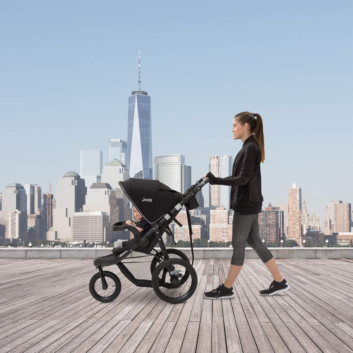 cityscape plus jogger